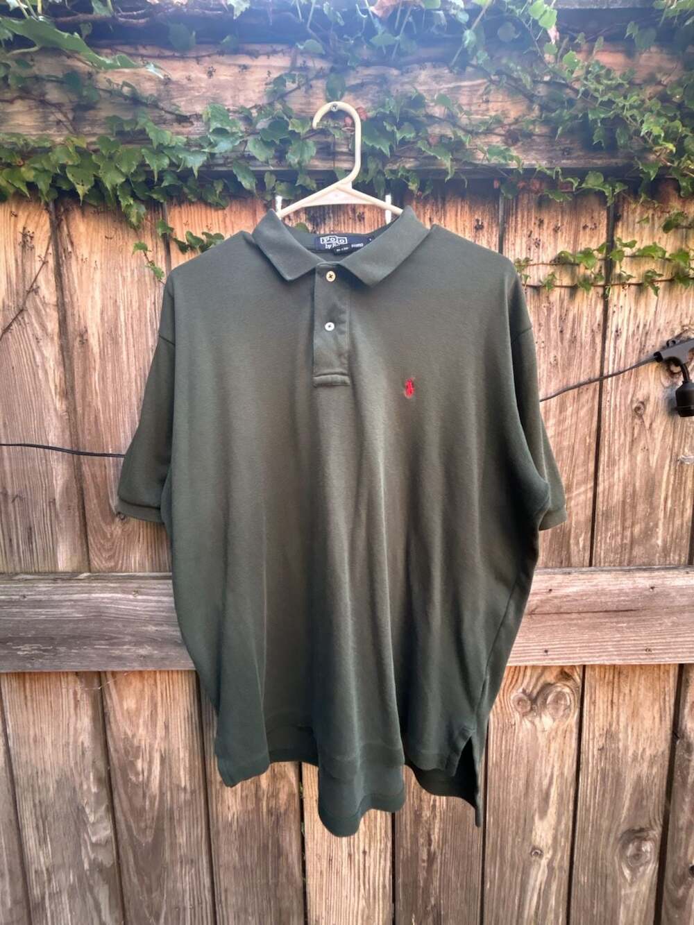 Vintage Polo Ralph Lauren Green Cotton Pique Short Sleeve Polo Shirt